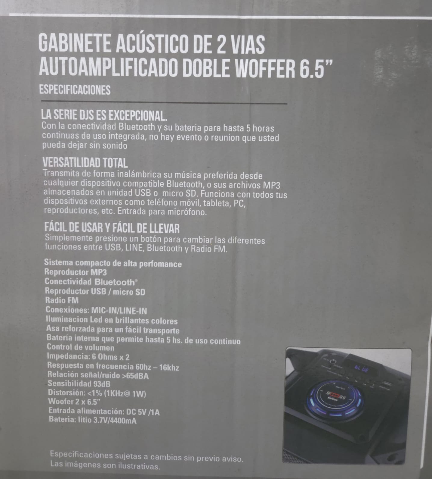 Parlante Noga One Light Ngl-430bt Ngl-430bt Bluetooth  thumbnail 2