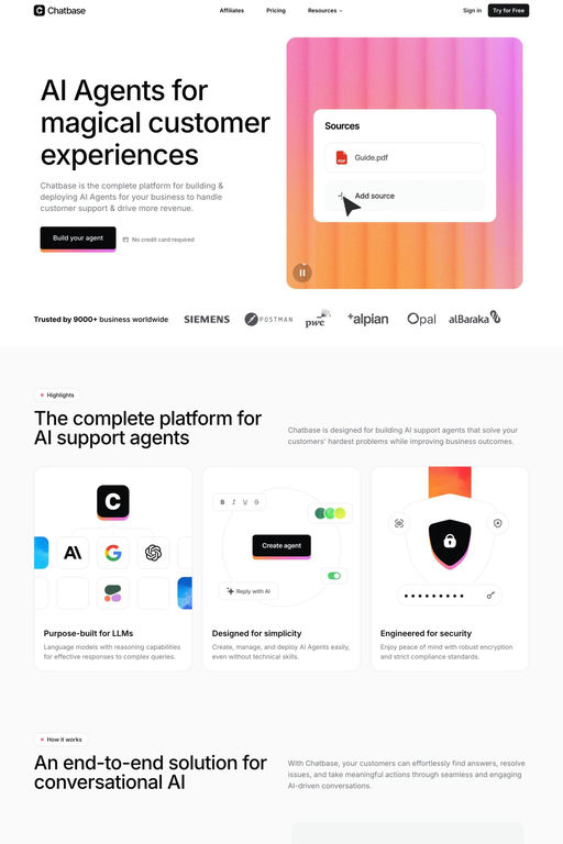 Chatbase website screenshot