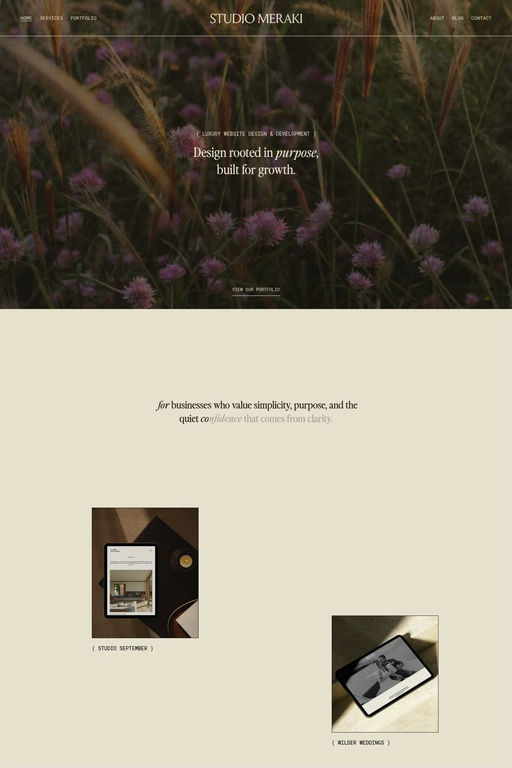 Studio Meraki website screenshot