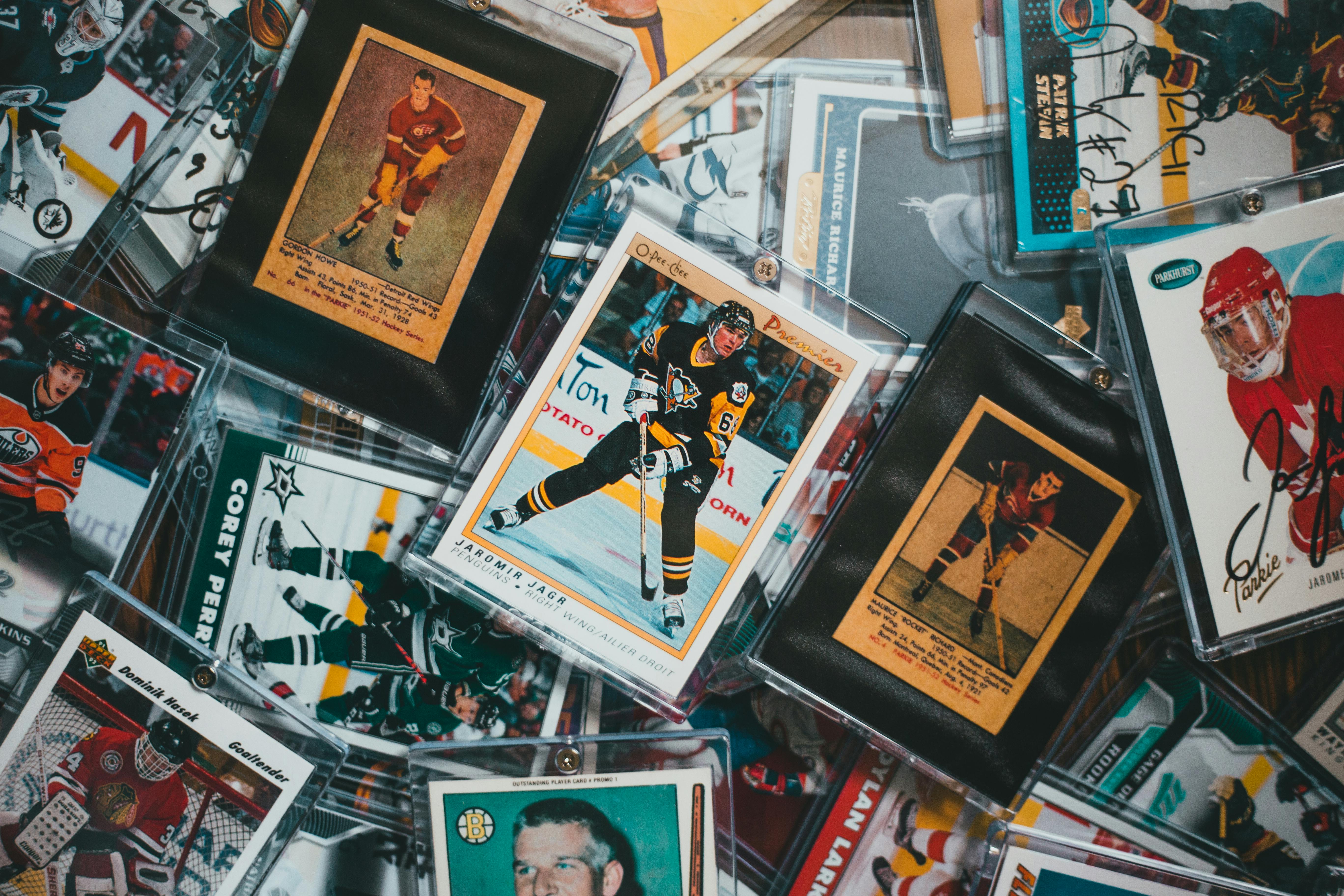 An image of ice hockey trading cards
