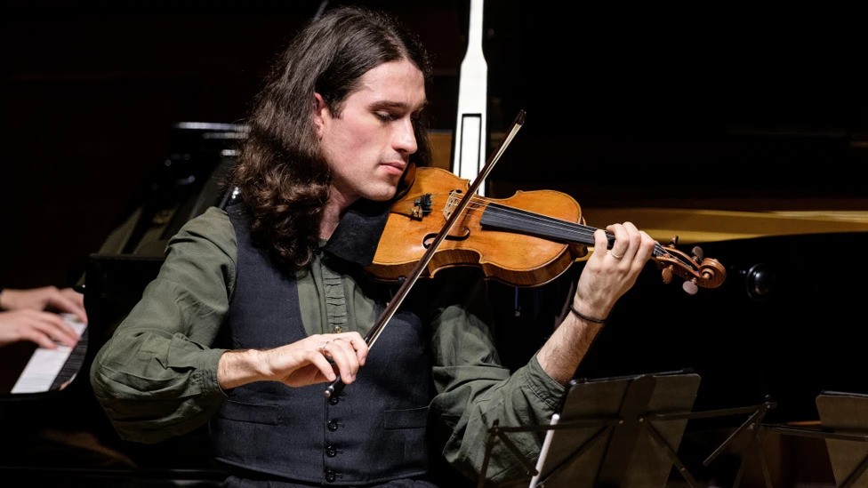 A stolen violin being played