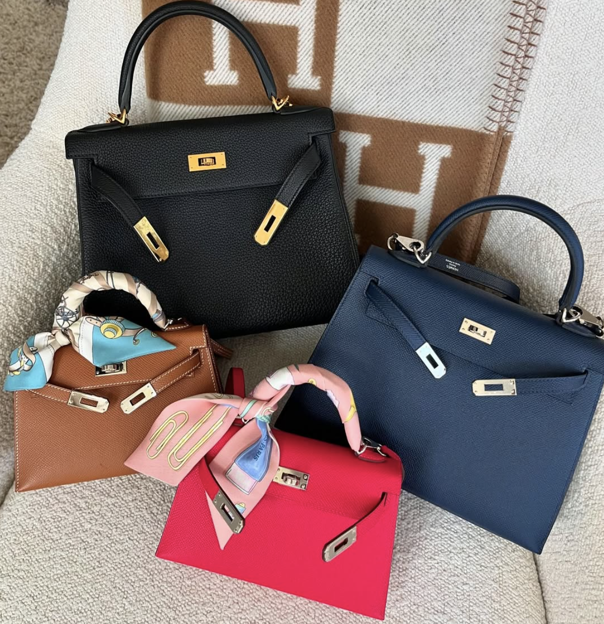 Four Hermes Kelly Handbags