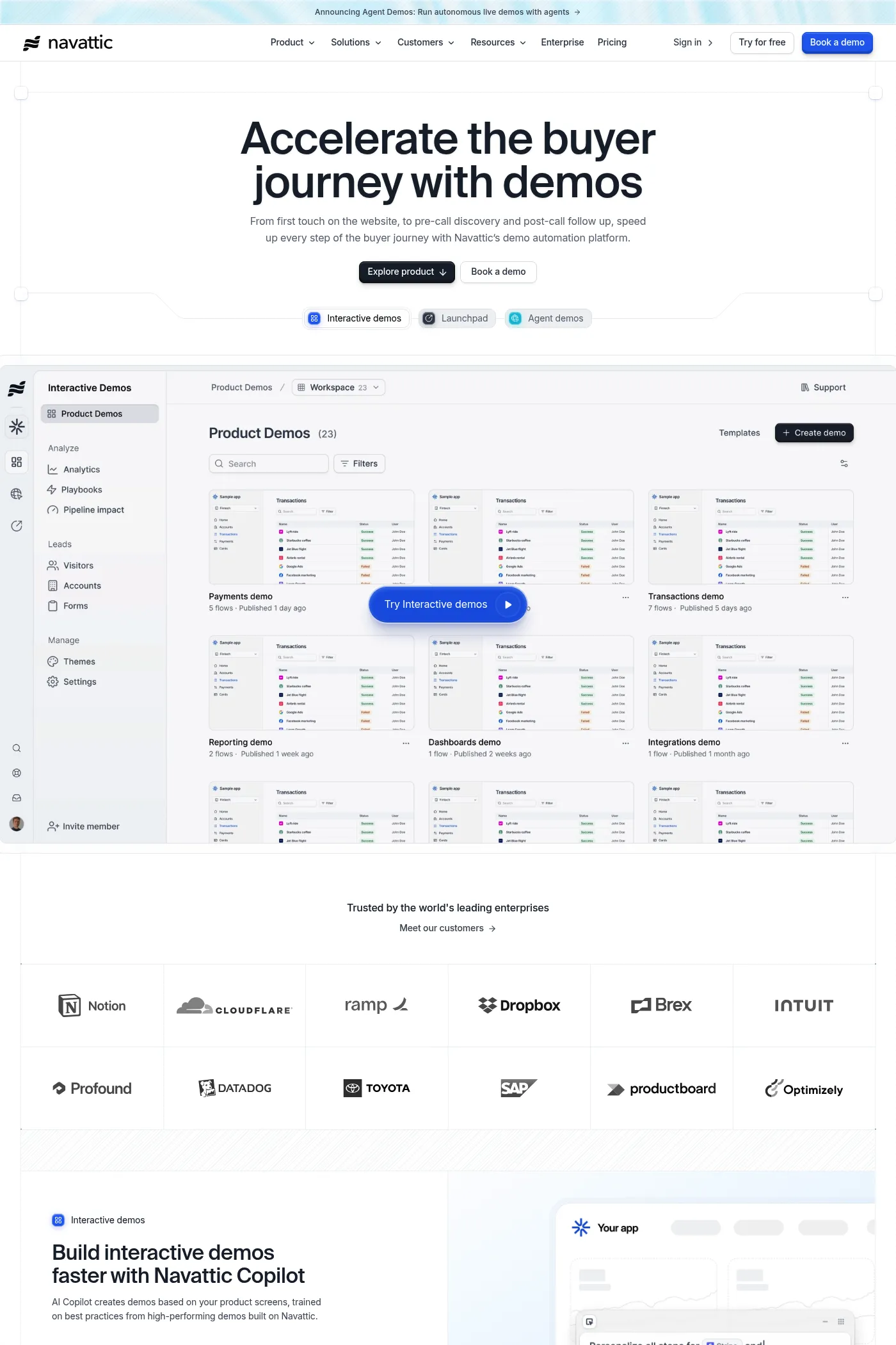 Navattic website screenshot