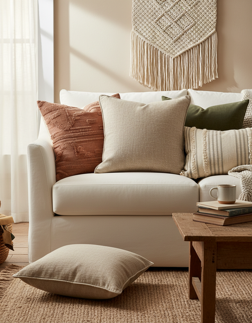 Natural Linen Throw Pillows | Japandi Minimalist Decor — photo 6