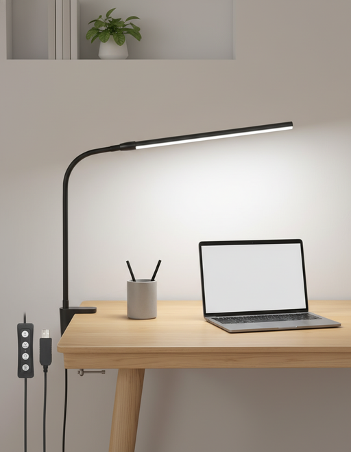 Adjustable Clip-On Desk Lamp for Personalized Ambiance, Black — photo 7