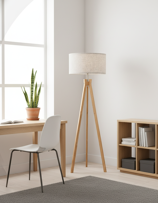 Nordic Wood Tripod Floor Lamp | Japandi & Hygge Decor — photo 1