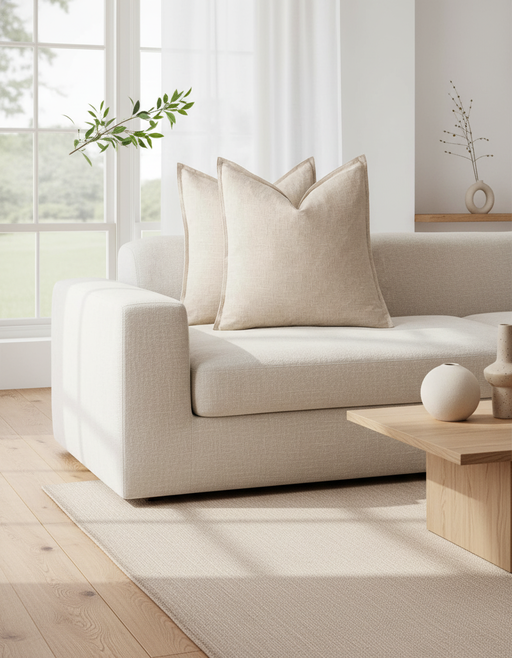 Natural Linen Throw Pillows | Japandi Minimalist Decor — photo 9