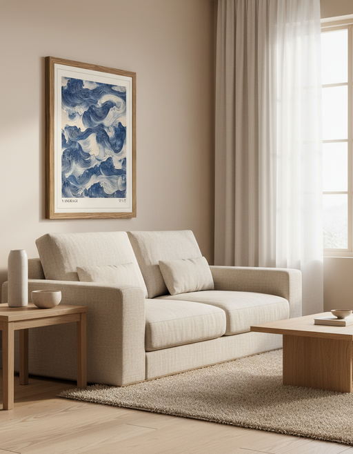 Framed Japandi Wall Art | Minimalist Ocean Aesthetic Decor — photo 1