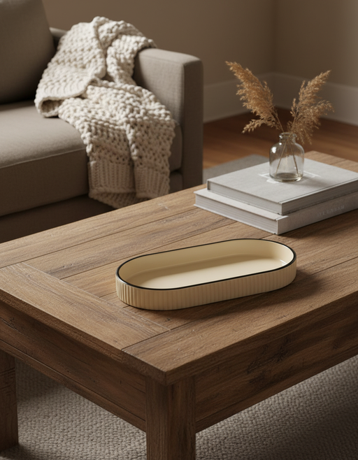 Ceramic Tray Organizer | Minimalist Japandi Bathroom Decor — photo 2