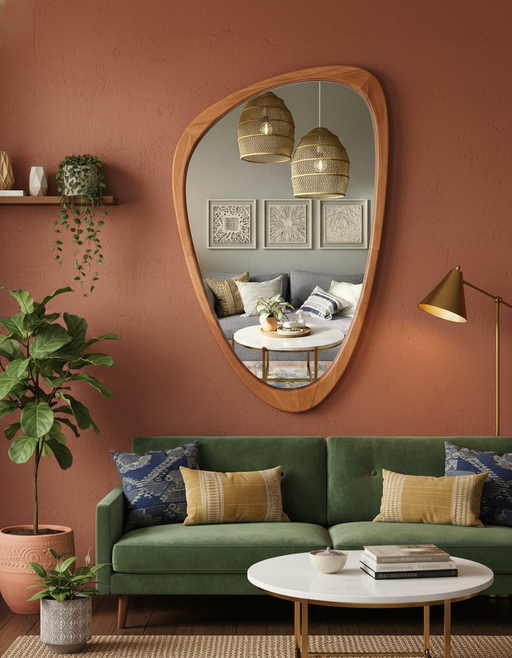 Asymmetrical Wood Mirror | Minimalist & Japandi Decor — photo 6