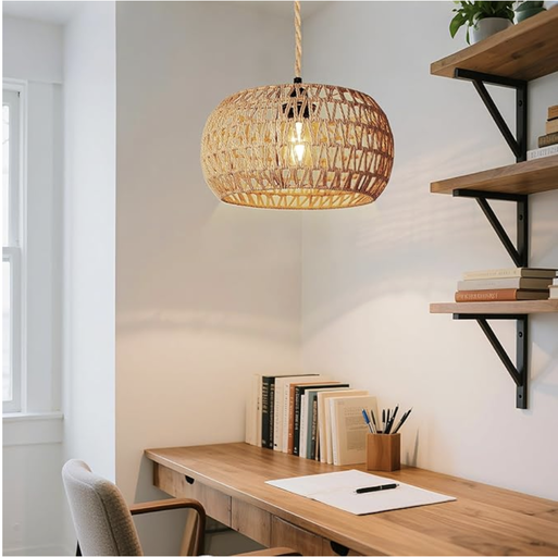 Rattan Pendant Light | Japandi Minimalist Lighting — image 1 of 2