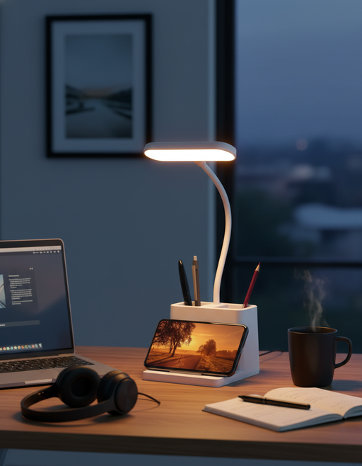 Minimalist LED Desk Lamp | Japandi Home Office Study — image 3 of 4