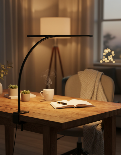 Architect Dual-Head Task Lamp with Flex Arm, Black — photo 4