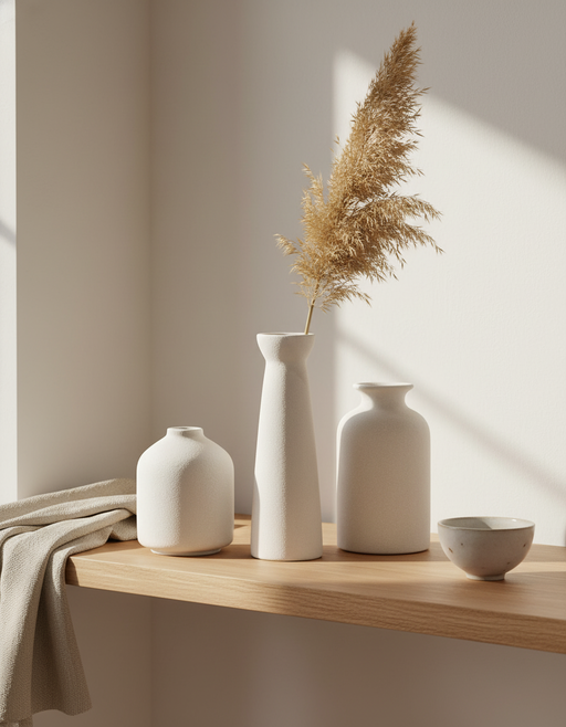 Ceramic Vase Set | Modern Minimalist Japandi Home Decor — image 2 of 2