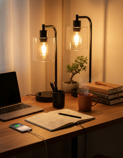 Industrial Table Lamps | Minimalist Dimmable Bedside Decor — image 3 of 4