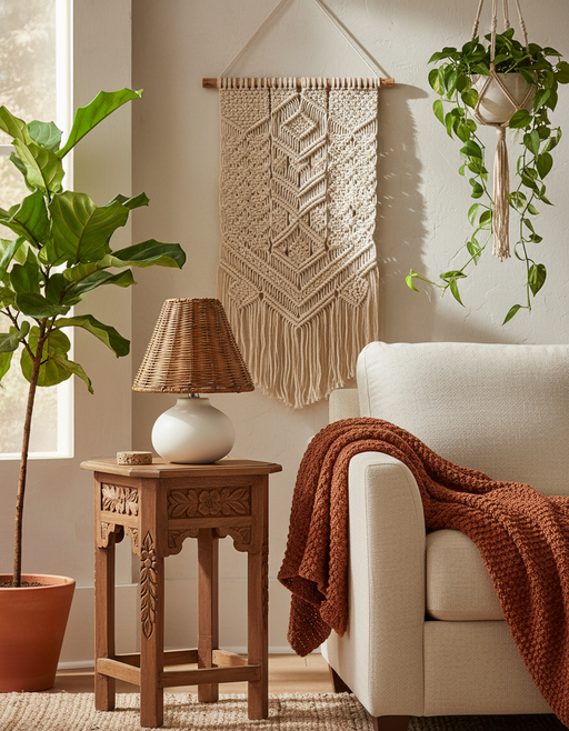 Ceramic Rattan Table Lamp | Japandi Minimalist Decor — image 1 of 2