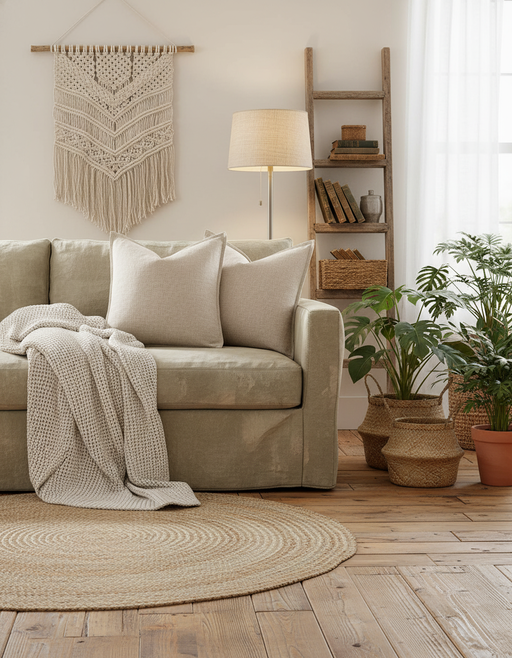 Natural Linen Throw Pillows | Japandi Minimalist Decor — image 2 of 10