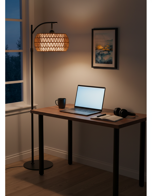 Boho Rattan Floor Lamp | Minimalist Home Decor Lighting — photo 6