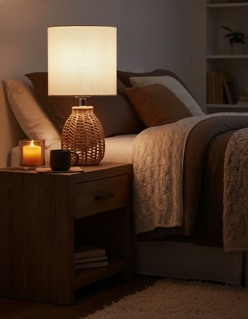 Rattan Table Lamp | Japandi Minimalist Home Decor — image 2 of 2