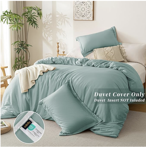 Washed Microfiber Duvet Cover | Minimalist Cozy Bedding — photo 2