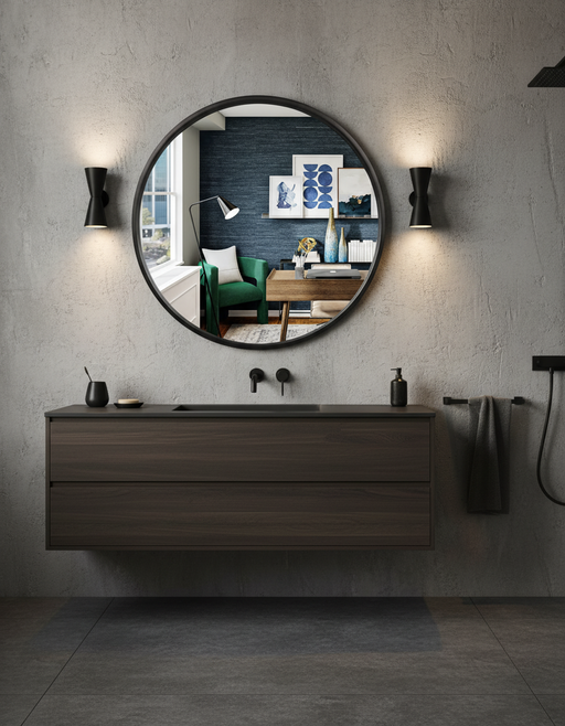 Round Wood Mirror | Japandi & Minimalist Wall Decor