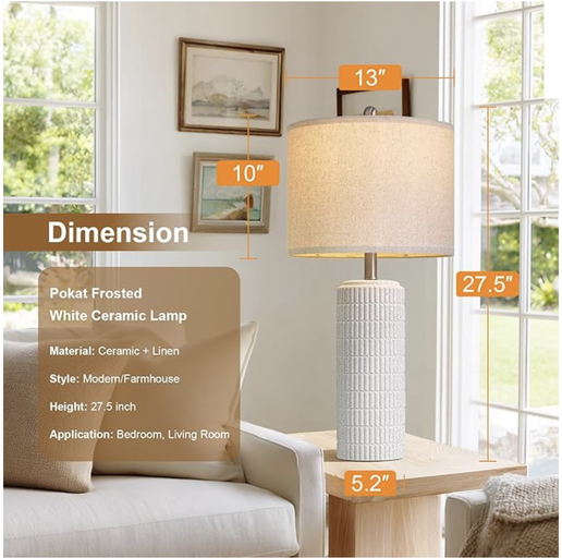 Modern Ceramic Table Lamp | Japandi & Hygge Decor — image 3 of 3