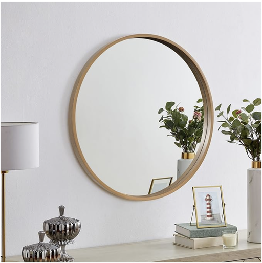 Round Wood Mirror | Japandi & Minimalist Wall Decor — image 2 of 2