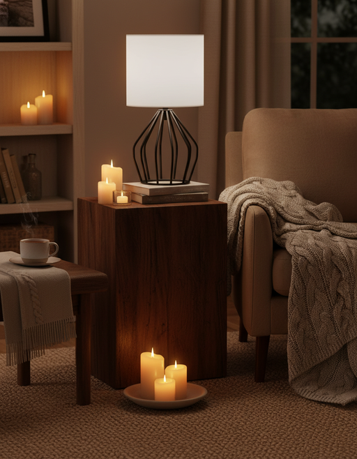 Modern Table Lamp | Japandi Bedside Light & Minimalist Decor — image 2 of 2