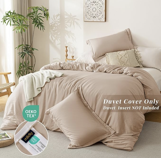 Washed Microfiber Duvet Cover | Minimalist Cozy Bedding — image 2 of 2