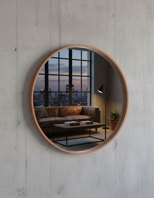 Round Wood Mirror | Japandi & Minimalist Wall Decor — image 2 of 2