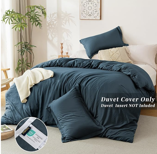 Washed Microfiber Duvet Cover | Minimalist Cozy Bedding — image 2 of 2
