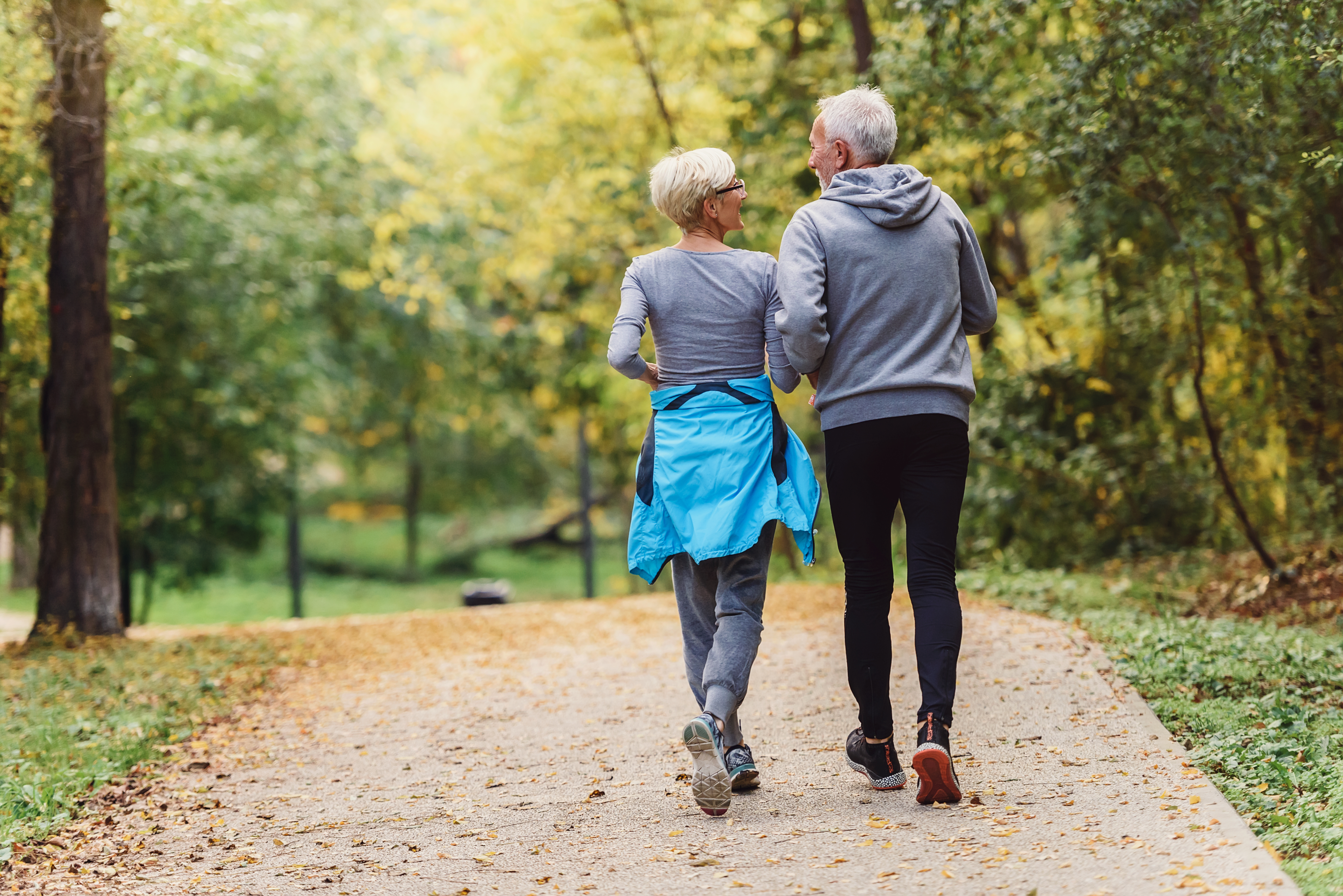 a couple walking