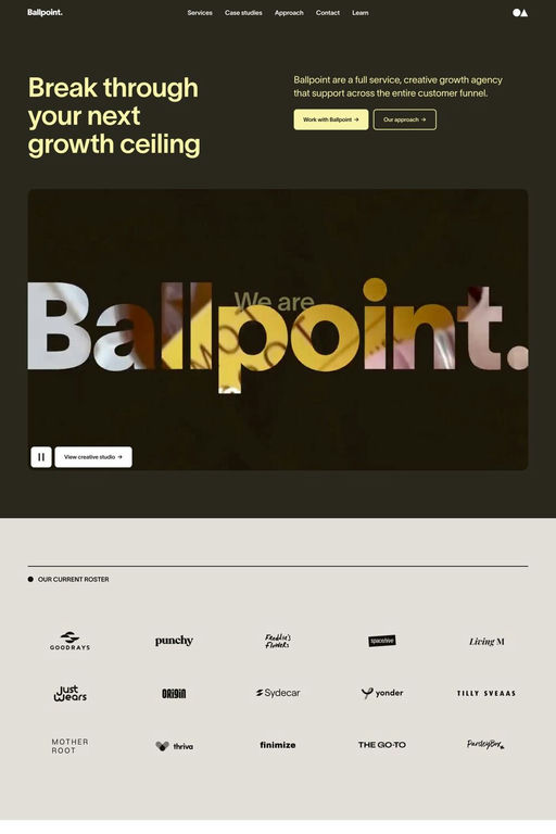 Ballpoint website screenshot