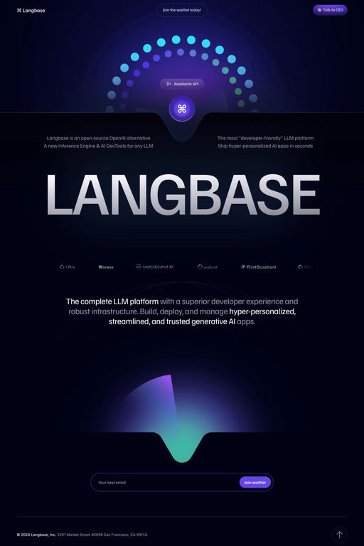 Langbase website screenshot