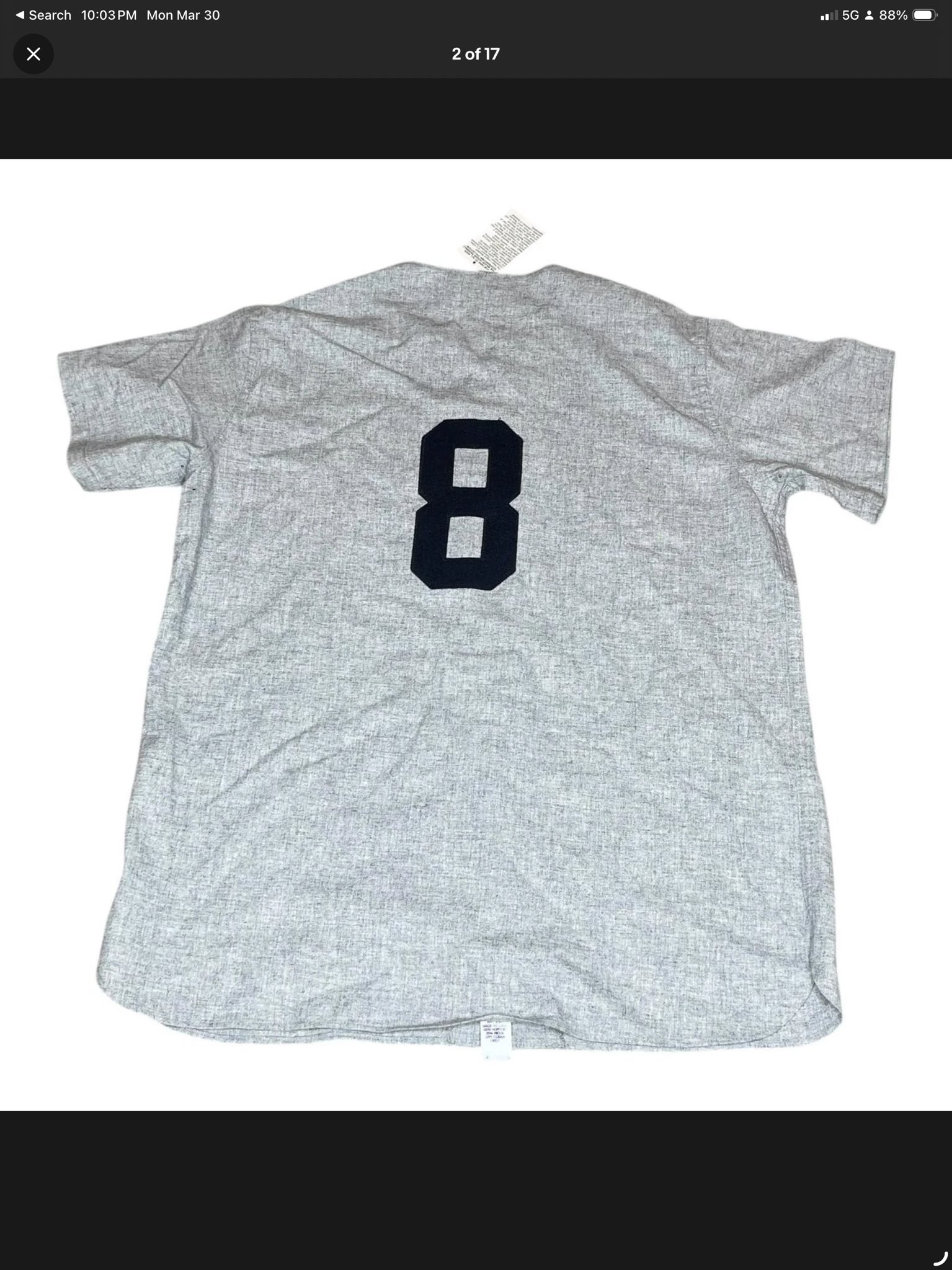 Yogi Berra 1951 New York Yankees — Back view thumbnail