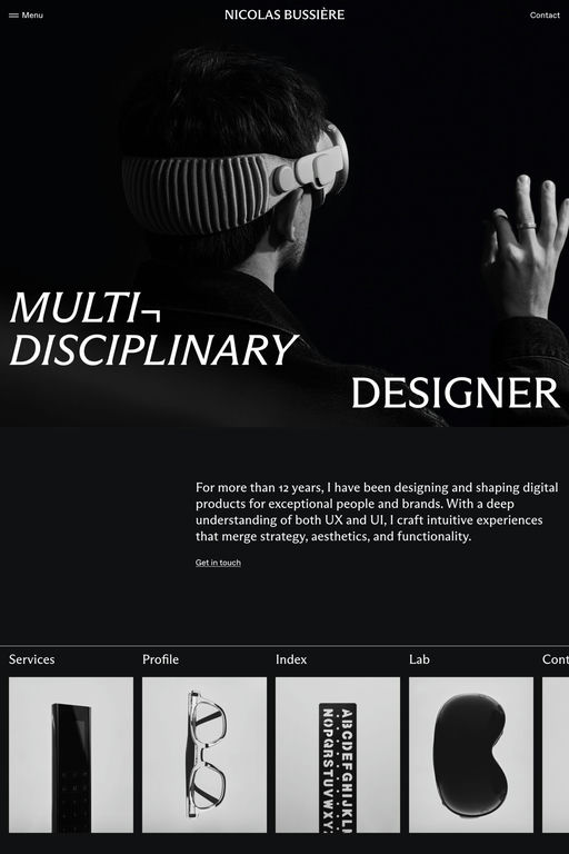 Nicolas Bussière website screenshot