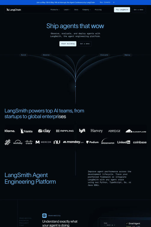LangChain website screenshot
