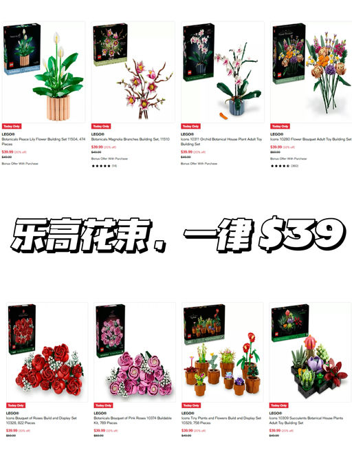 【一律 $39】【乐高花束】
