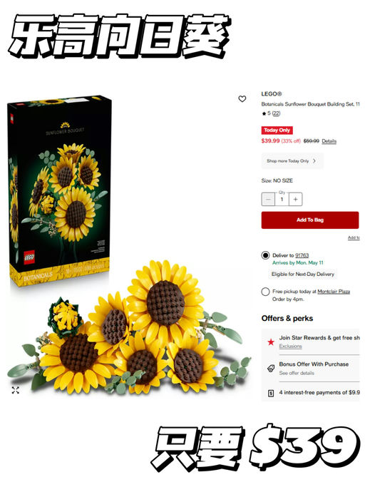 【一律 $39】【乐高花束】