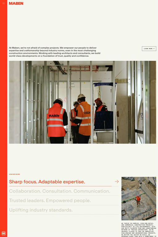 Maben website screenshot
