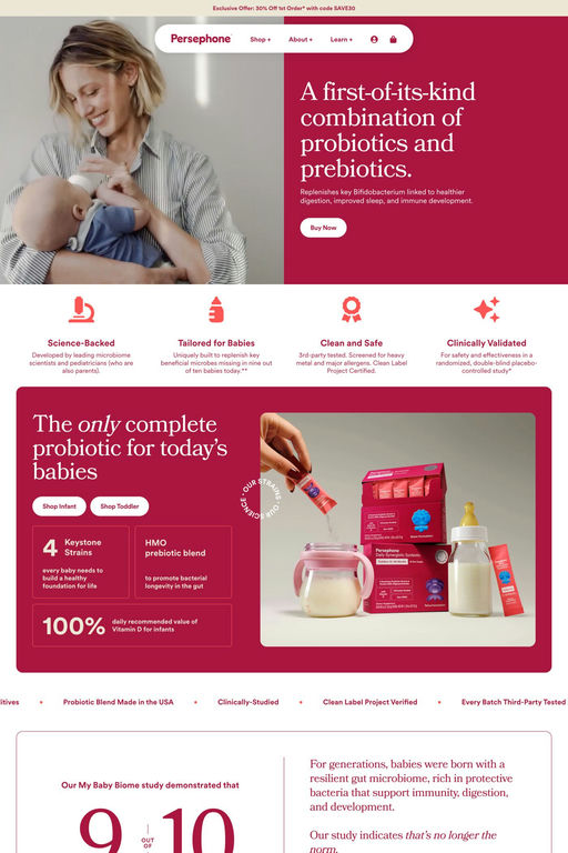 Persephone website screenshot