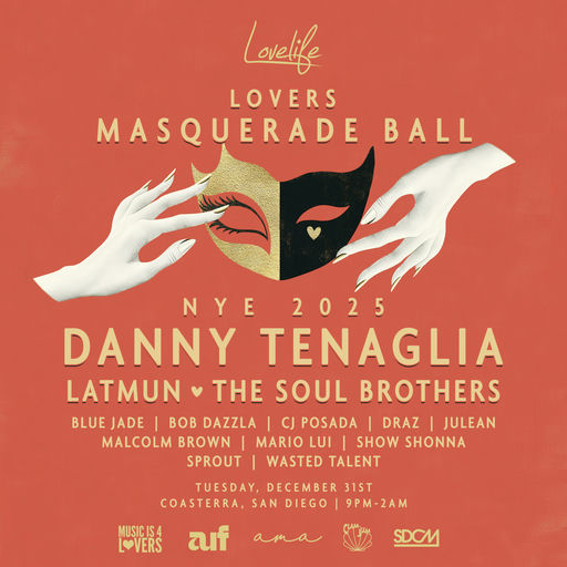 Flyer for AUF x Lovelife NYE 2025: Lovers Masquerade Ball