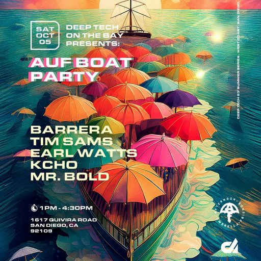Flyer for Deep Tech On The Bay // AUF Boat Party