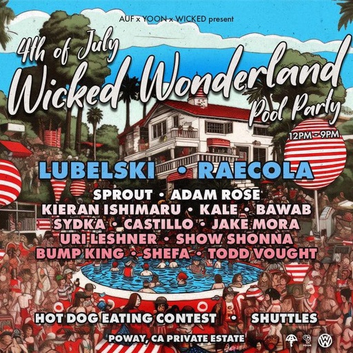 Flyer for AUF x Yoon x Wicked present: Wicked Wonderland