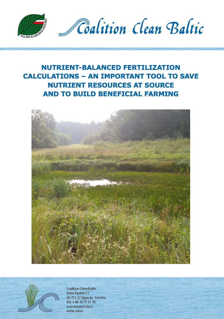 Nutrient-balanced fertilization calculations &ndash; an important tool to save nutrient resources at source and to build beneficial farming