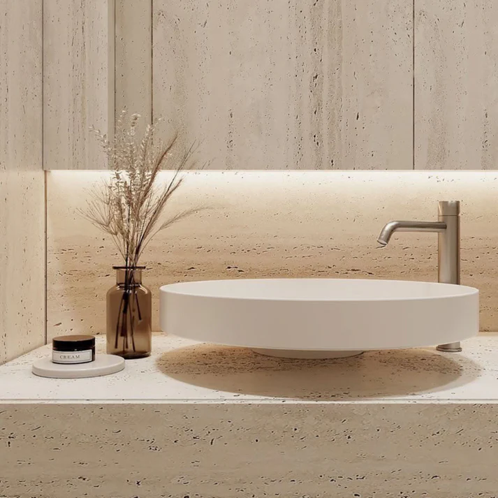 Travertine Bathroom Feature Wall