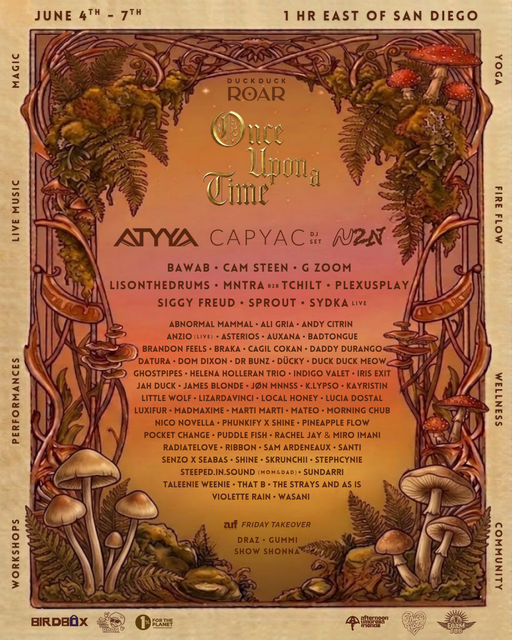 Flyer for Duck Duck Roar Presents Once Upon a Time