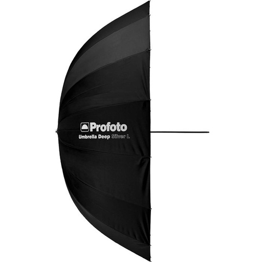 Large Deep Silver Umbrella  51″ view 2